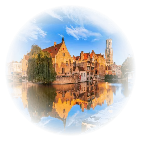 Bruges’ old town reflected in a canal