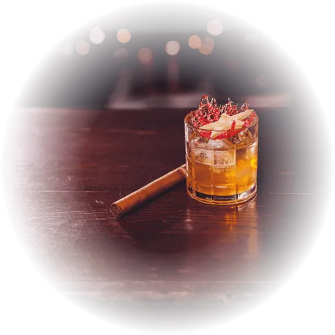 A cocktail on a bar top