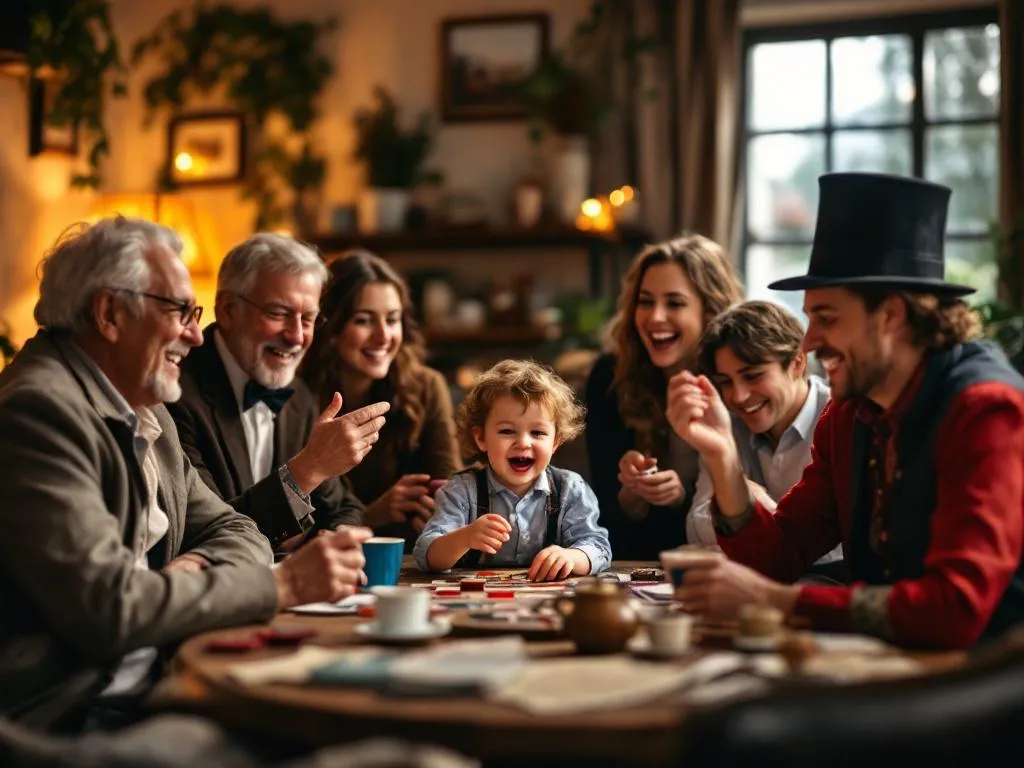Showing people playing games for family events